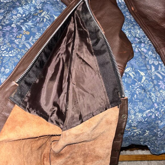 Brown Leather Motorcycle /Horse Riding Chaps 3XL USA - Picture 9 of 9